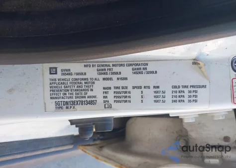 2007 Hummer H3 Suv из США, поврежденный, VIN 5GTDN13EX78134857